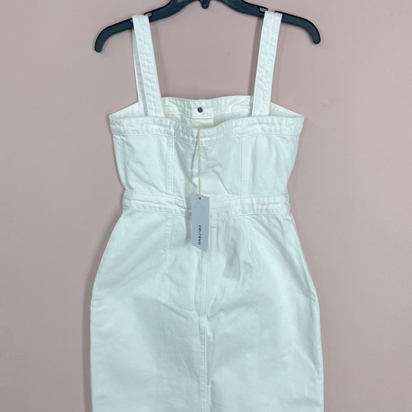 GRLFRND White Button Down Sleeveless Denim Overall Midi Petra Dress Size S NWT - Picture 8 of 8